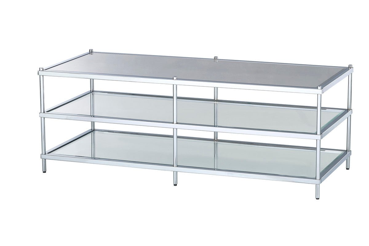 Luxe Chrome Metal Coffee Table Coffee Tables| Crestview