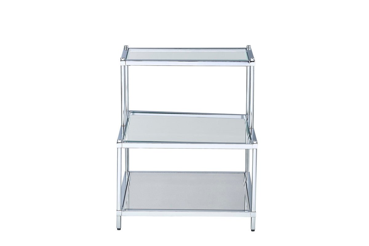 Luxe Chrome Metal Side Table End Tables| Crestview
