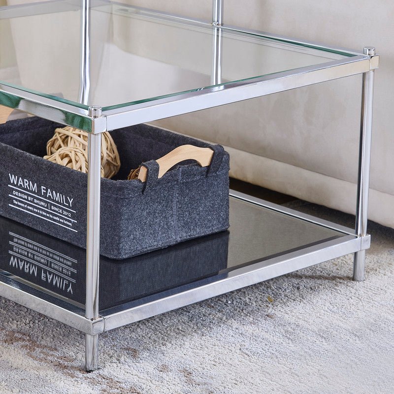 Luxe Chrome Metal Side Table End Tables| Crestview