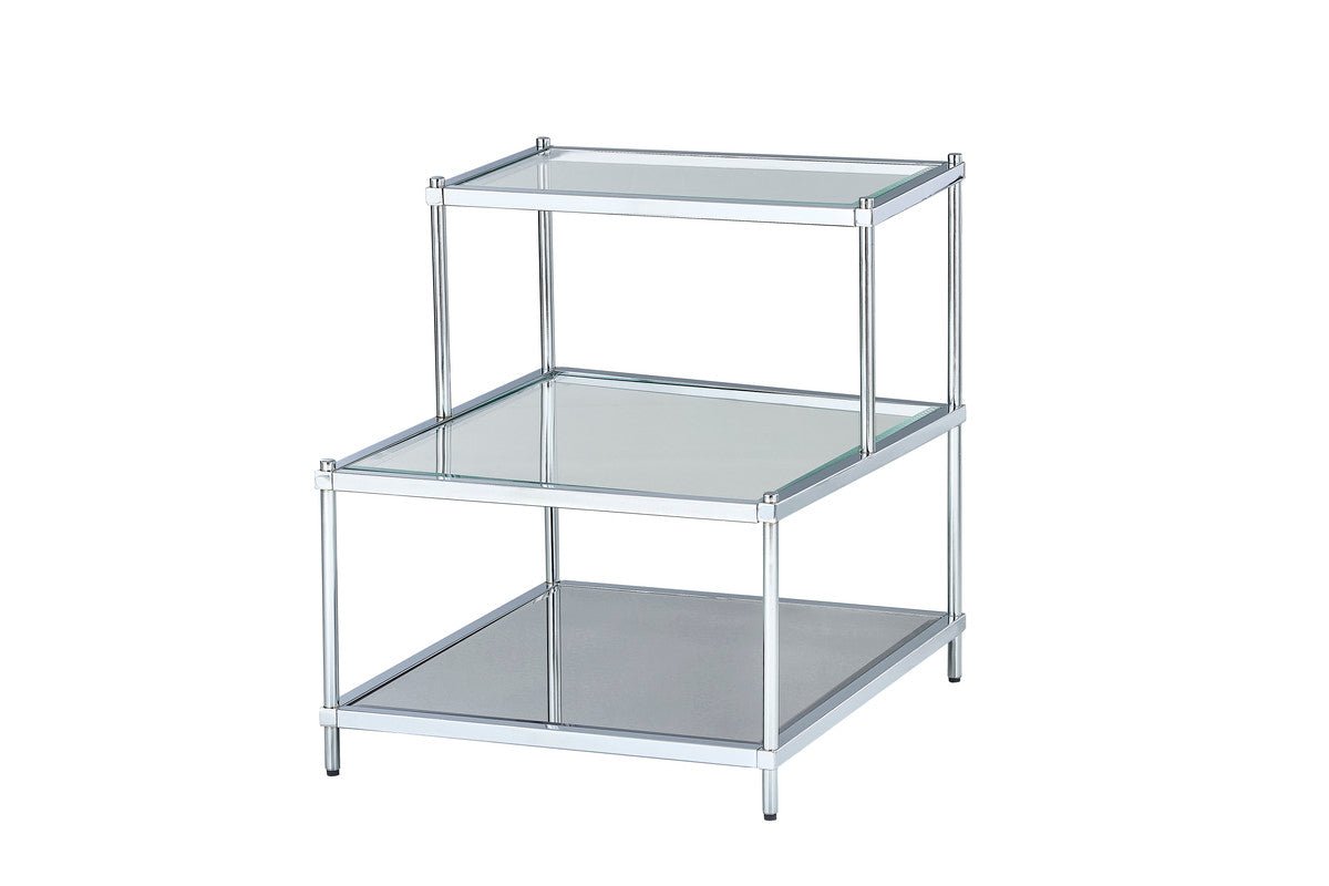 Luxe Chrome Metal Side Table End Tables| Crestview