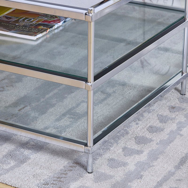 Luxe Chrome Metal Coffee Table Coffee Tables| Crestview