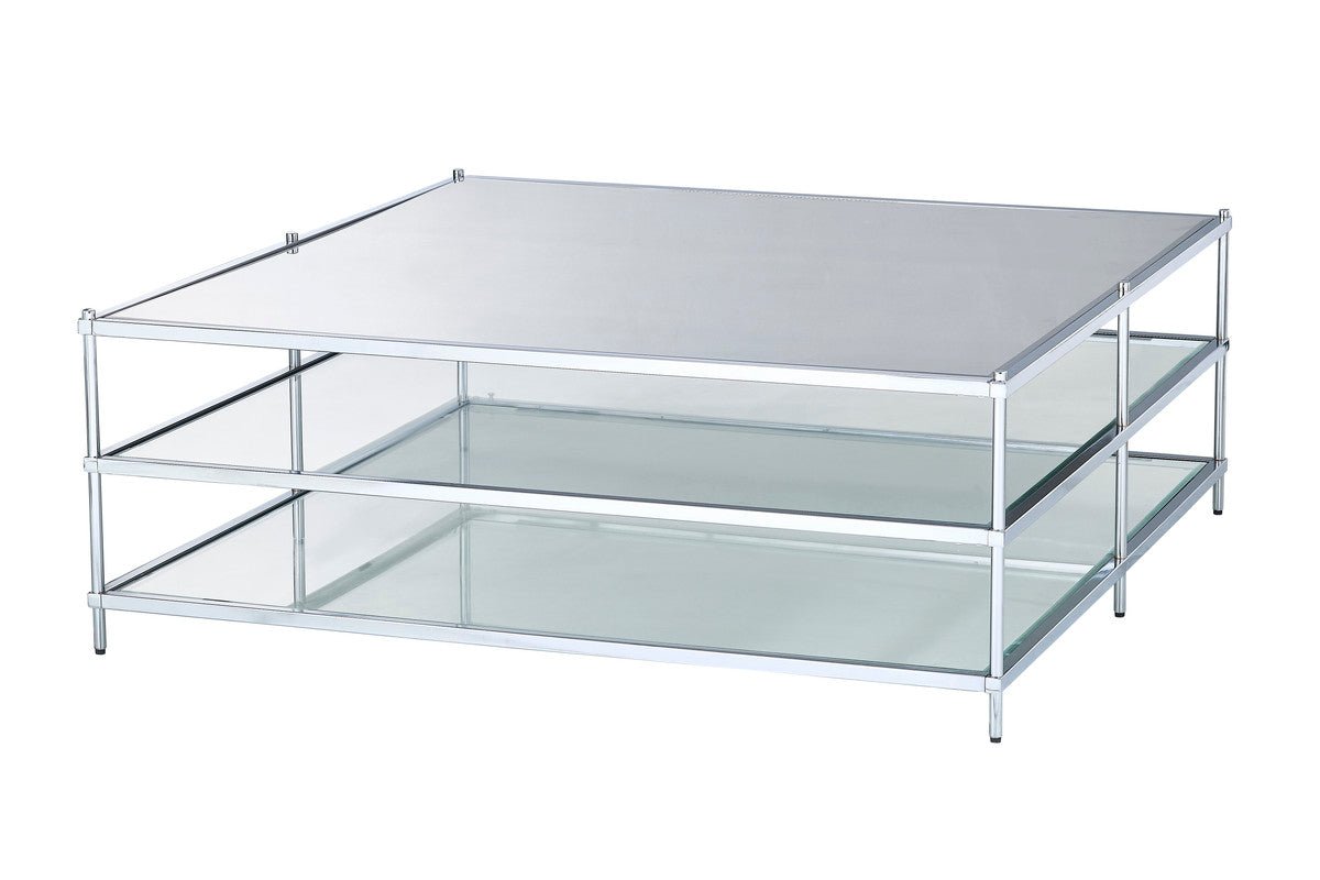 Luxe Chrome Metal Coffee Table Coffee Tables| Crestview