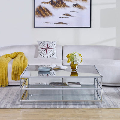 Chrome Squared Coffee Table - Al Rugaib Furniture