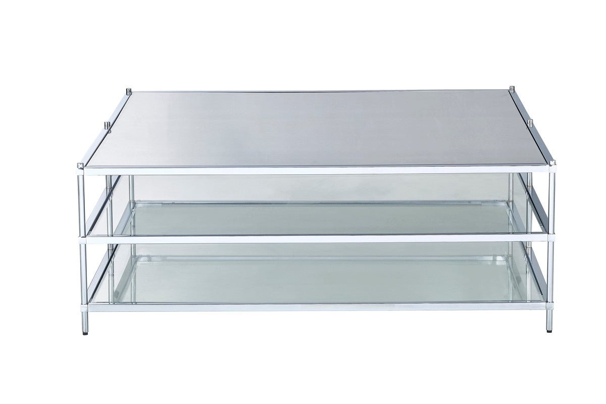 Luxe Chrome Metal Coffee Table Coffee Tables| Crestview