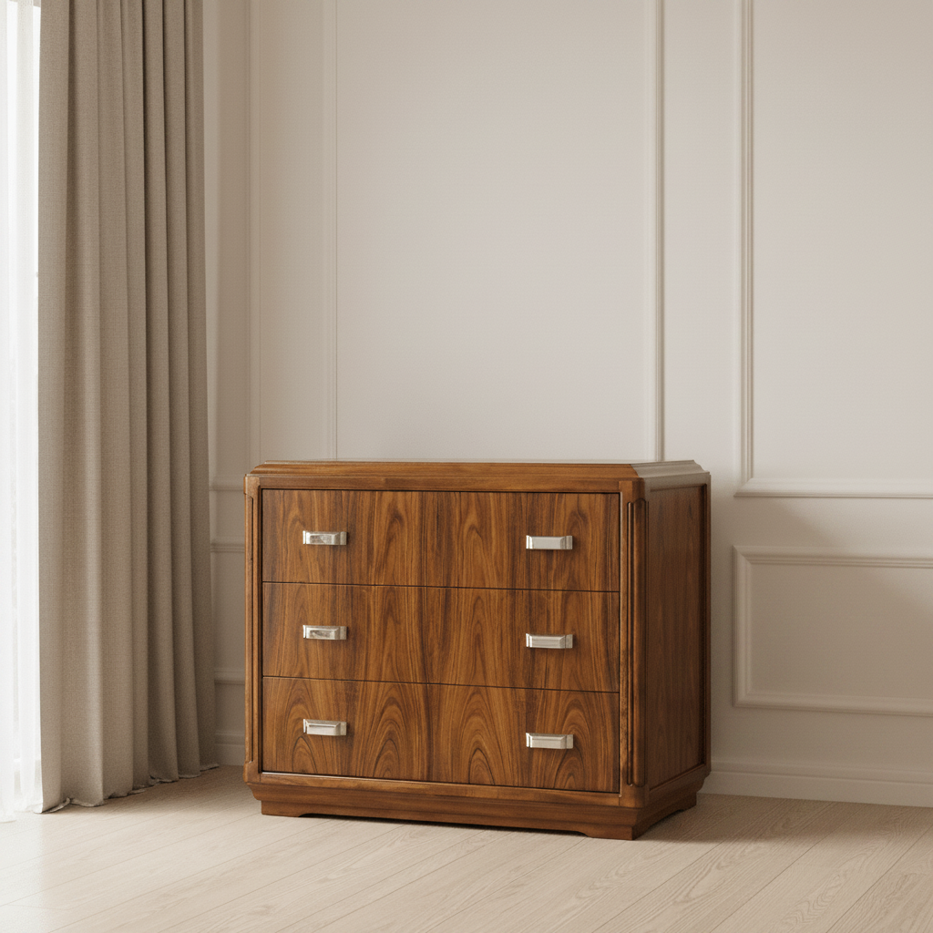 Churchman Collection - Moderne High Lustre Santos Rosewood Bedside Chest Cabinets & Chests| Jonathan Charles