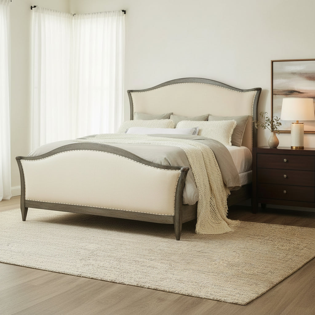Ciao Bella Cal King Upholstered Bed- Speckled Gray Beds| Hooker