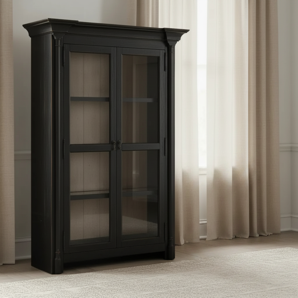Ciao Bella Display Cabinet- Black Cabinets & Chests| Hooker