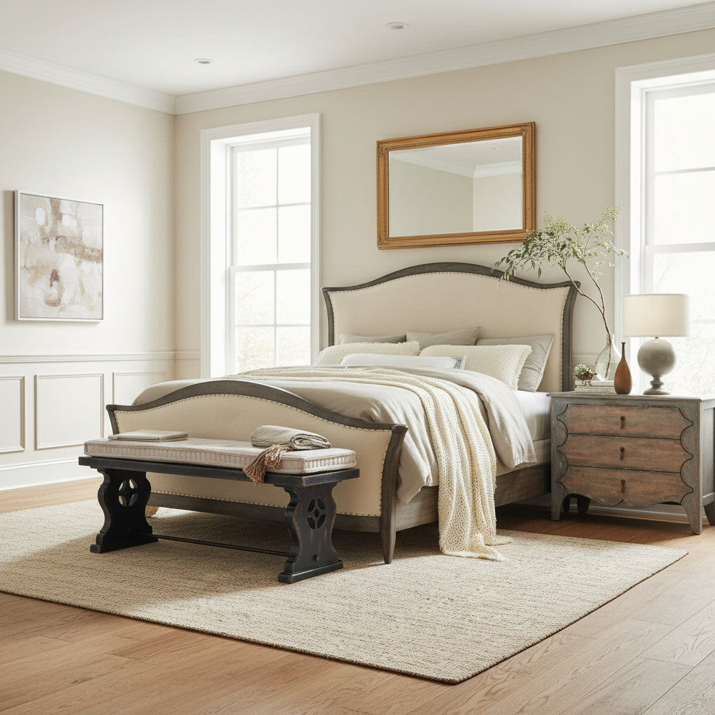 Ciao Bella Queen Upholstered Bed- Speckled Gray Beds| Hooker