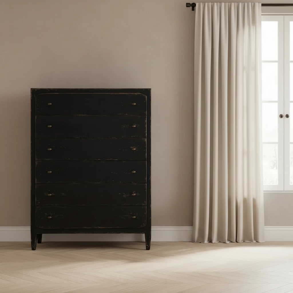 Ciao Bella Six-Drawer Chest- Black Cabinets & Chests| Hooker