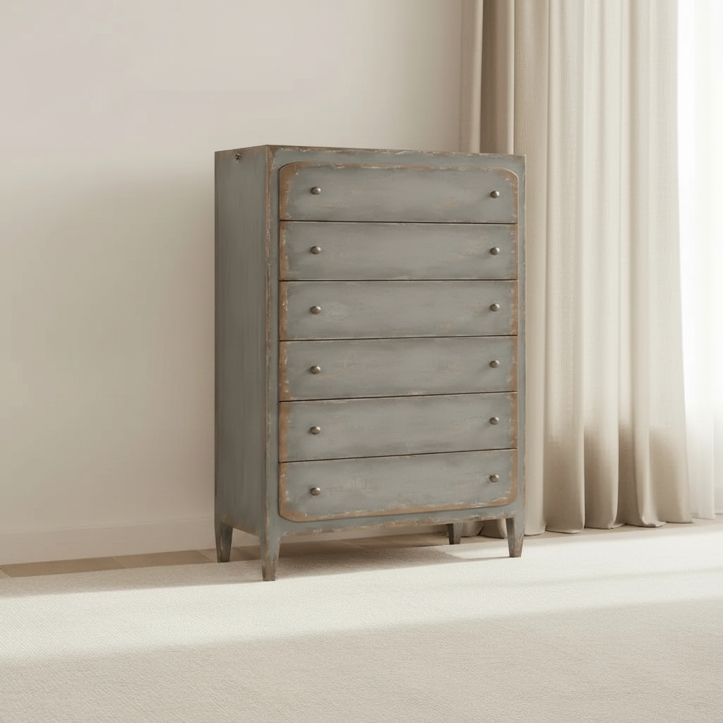 Ciao Bella Six-Drawer Chest- Speckled Gray Cabinets & Chests| Hooker