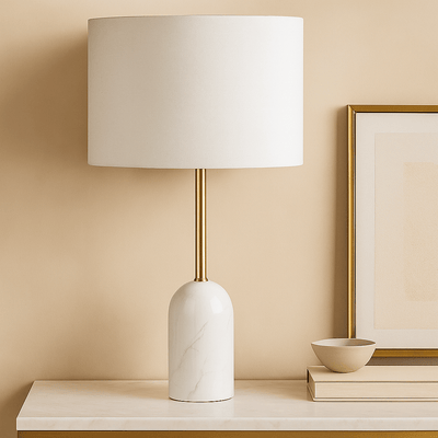 Cielo Marble table lamp - White - Al Rugaib Furniture