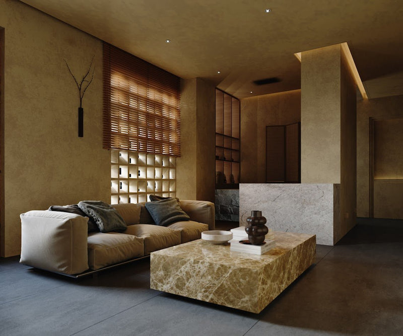 Cinnamon Marble Cocktail Table - Al Rugaib Furniture