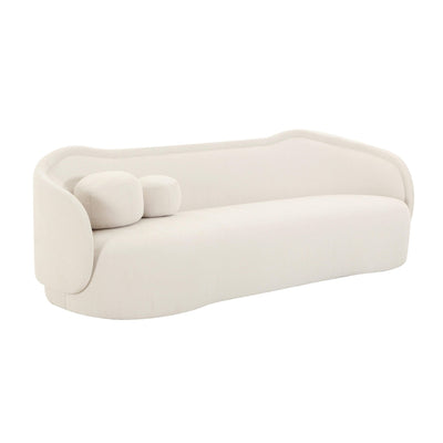Circe Cream Textured Velvet Sofa - Al Rugaib Furniture