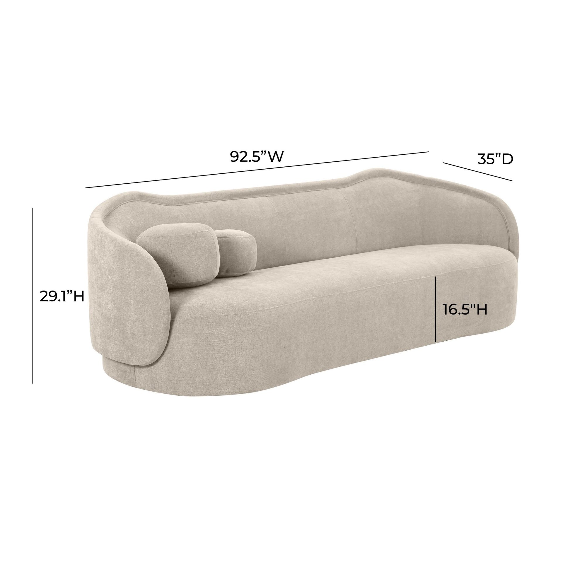 Circe Taupe Textured Velvet Sofa Sofas & Loveseats| TOV