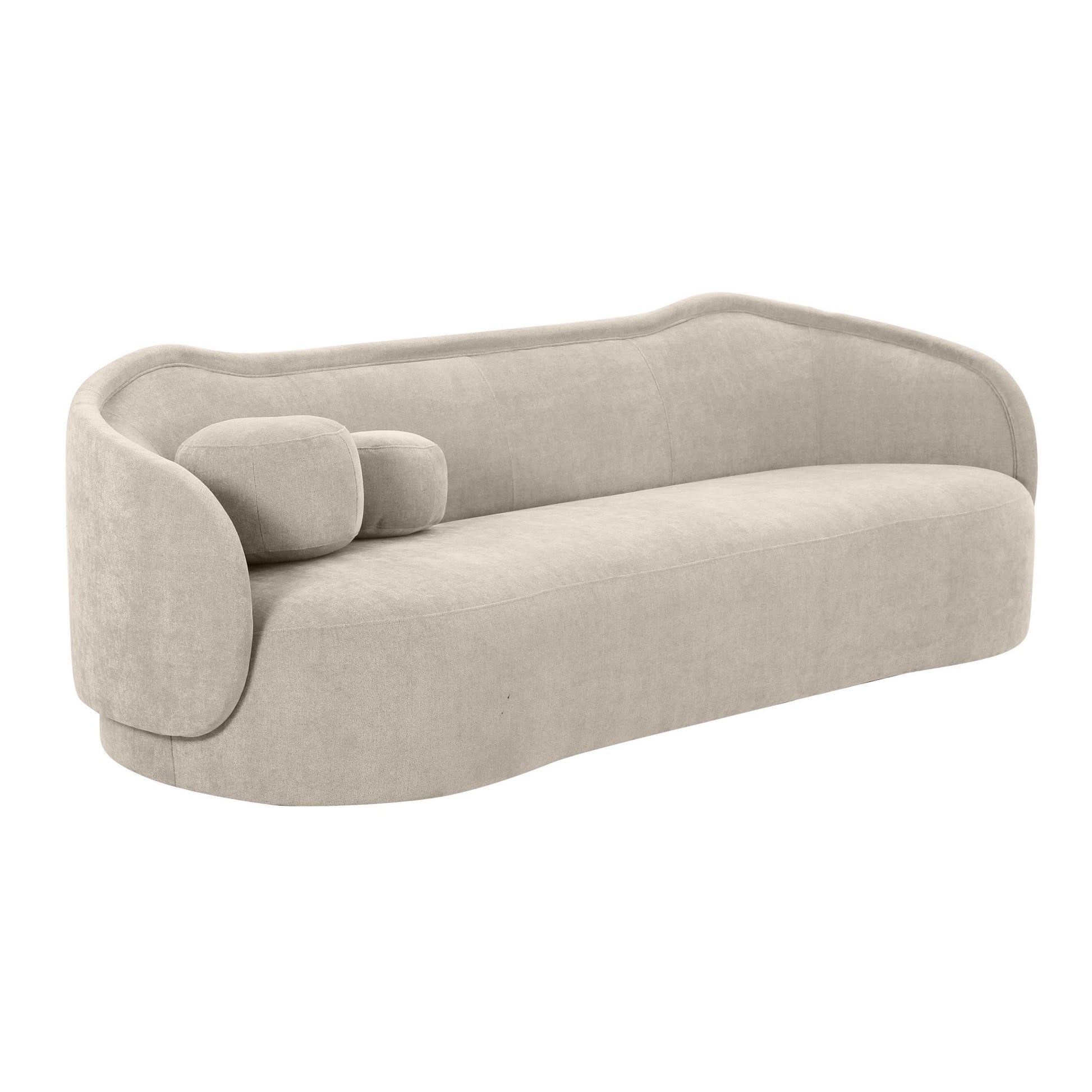 Circe Taupe Textured Velvet Sofa Sofas & Loveseats| TOV