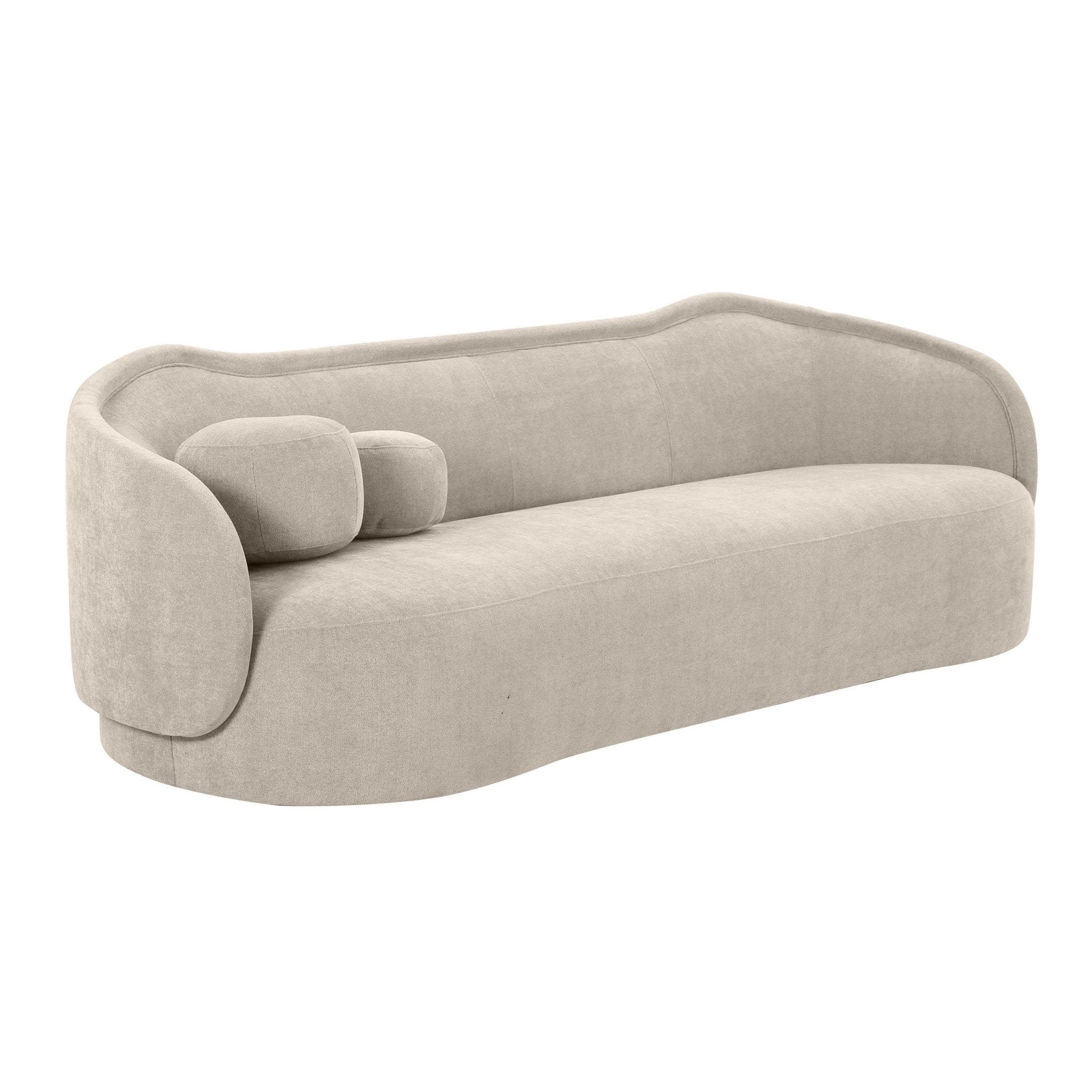 Circe Taupe Textured Velvet Sofa Sofas & Loveseats| TOV