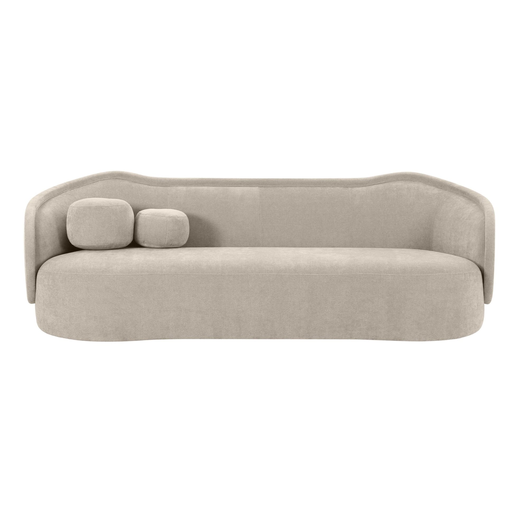 Circe Taupe Textured Velvet Sofa Sofas & Loveseats| TOV