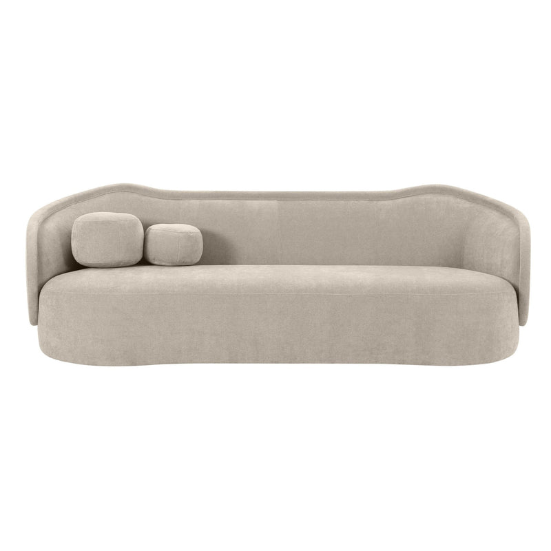 Circe Taupe Textured Velvet Sofa - Al Rugaib Furniture