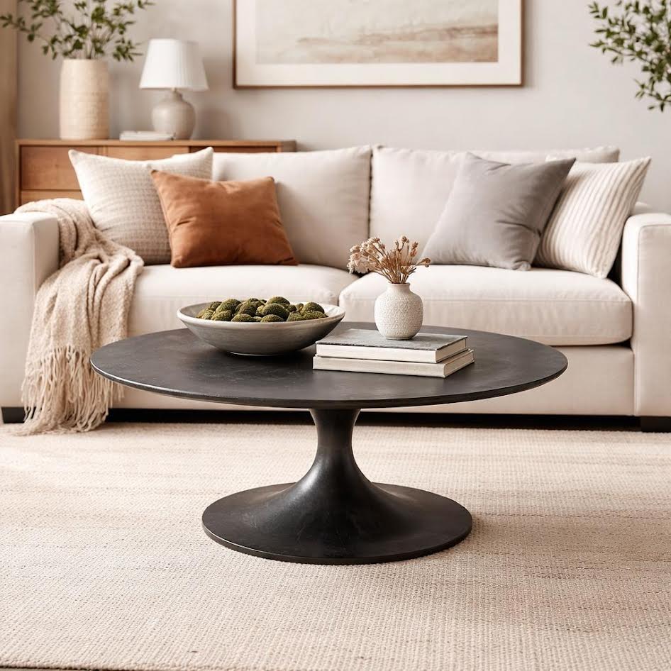CircleBrew Balck Round Coffee Table Coffee Tables| Roots Furniture