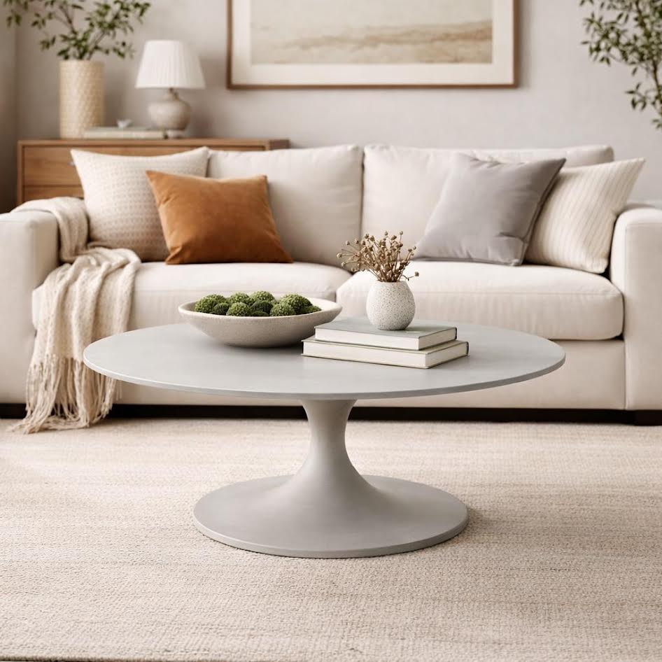 CircleBrew White Round Coffee Table Coffee Tables| Roots Furniture