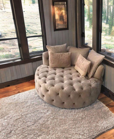 Circular velvet chair size 120x120x70 cm - Al Rugaib Furniture