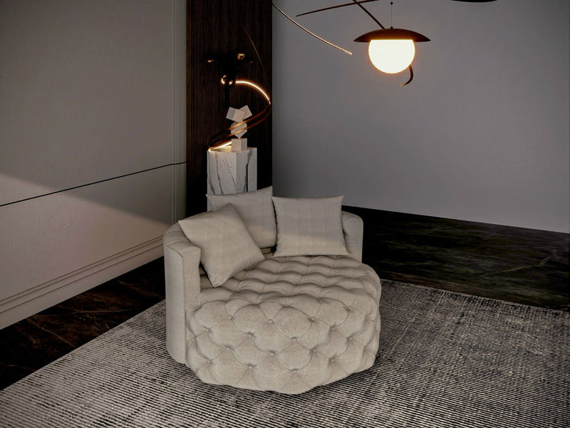 Circular velvet chair size 120x120x70 cm - Al Rugaib Furniture