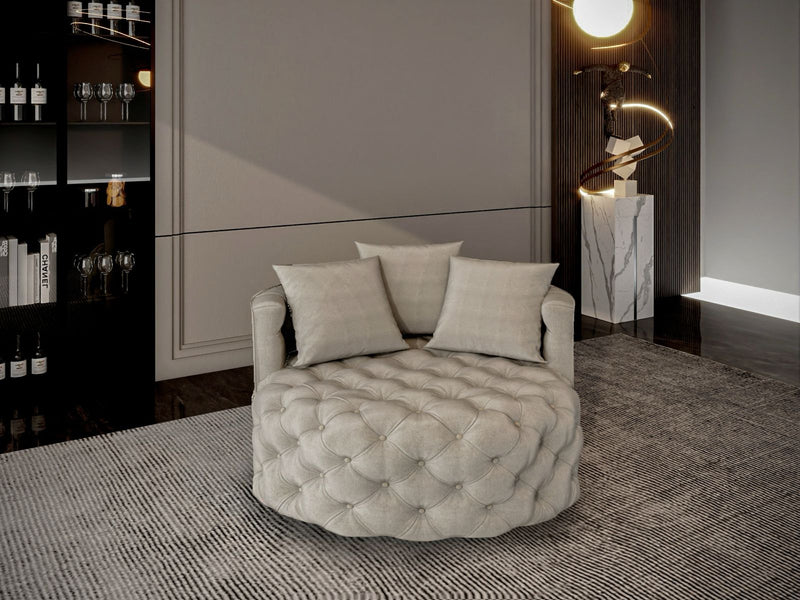 Circular velvet chair size 120x120x70 cm - Al Rugaib Furniture