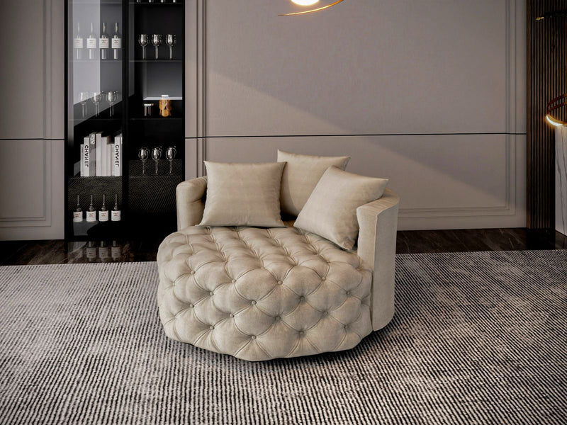 Circular velvet chair size 120x120x70 cm - Al Rugaib Furniture