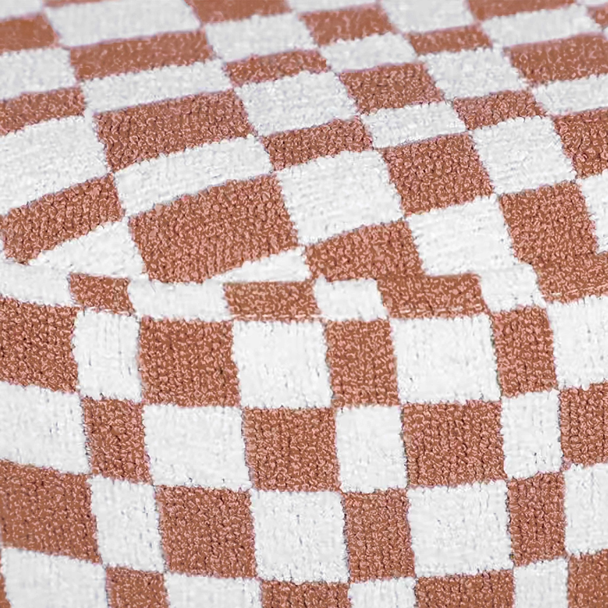 Claire Brown Checkered Boucle Stool Stools| TOV