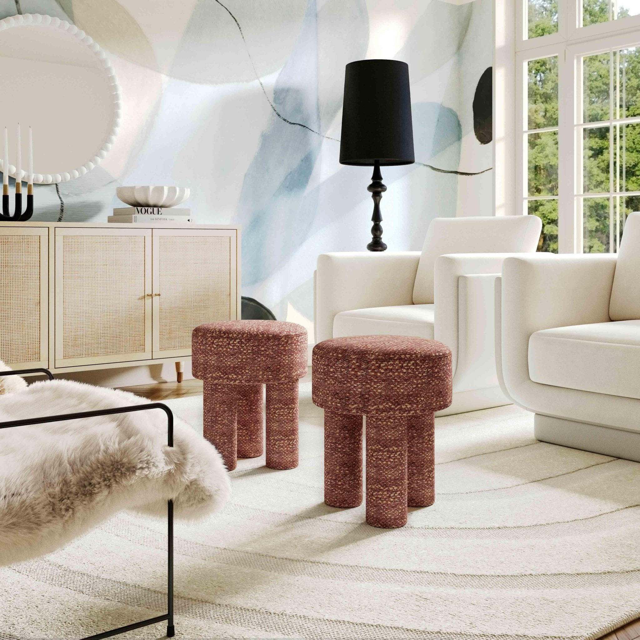 Claire Sedona Brown Knubby Stool Stools| TOV