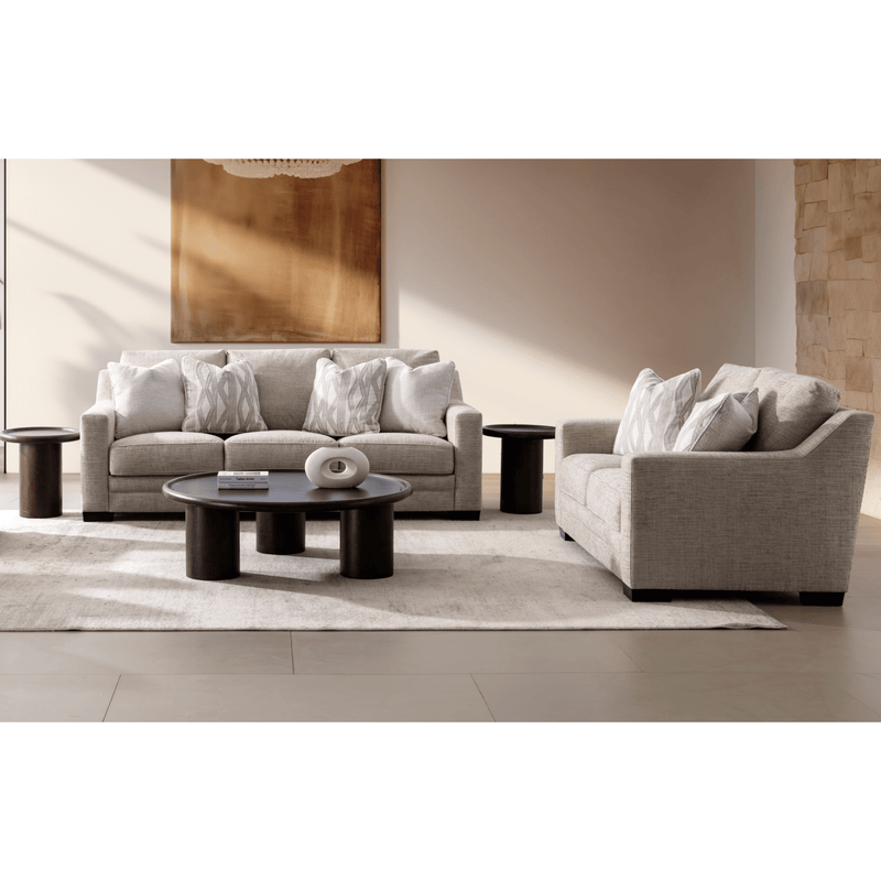 Clara Oatmeal Living Room Set (Sofa + Loveseat) - Al Rugaib Furniture