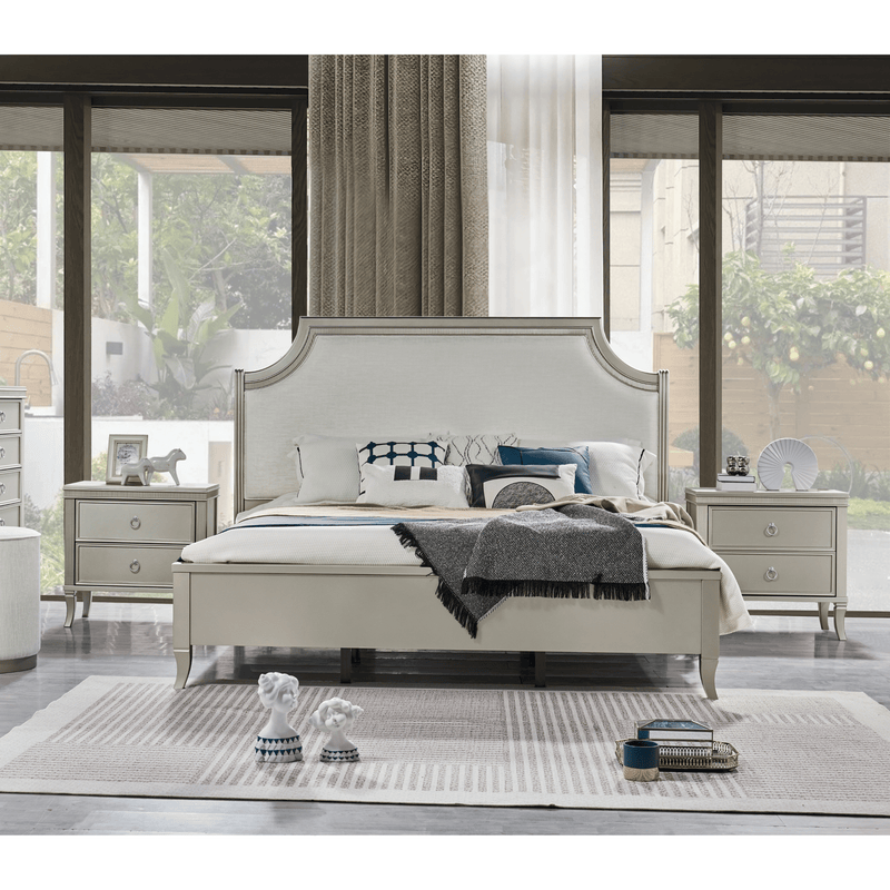 Claremont Woods King Bedroom Set With Two Free Gift GLASS TABLE LAMP - Al Rugaib Furniture
