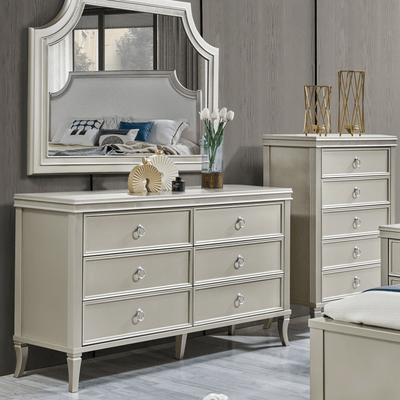 Claremont Woods King Bedroom Set With Two Free Gift GLASS TABLE LAMP - Al Rugaib Furniture