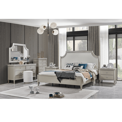 Claremont Woods King Bedroom Set With Two Free Gift GLASS TABLE LAMP - Al Rugaib Furniture