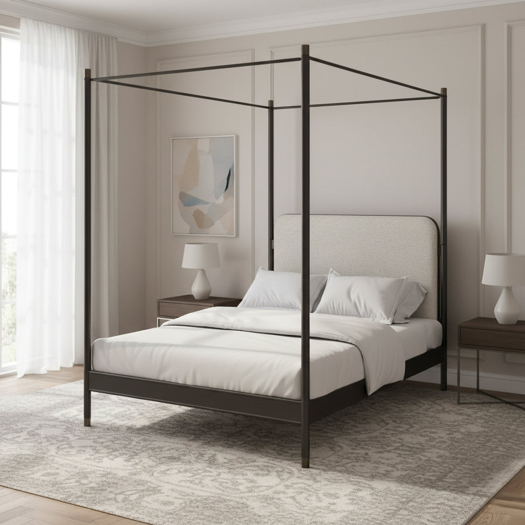 Classic - Campaign Queen Bed With Canopy Beds| Caracole