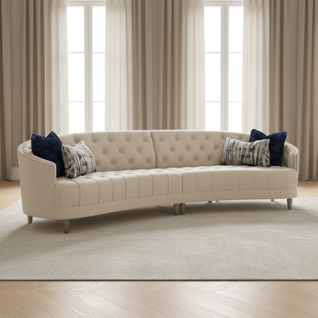 Classic Elegance - Dark Blue LAF / RAF Sofa Sectional XL Sofas| Caracole