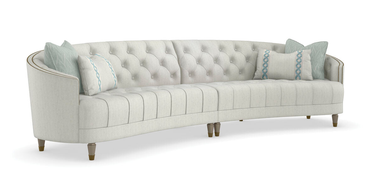 Classic Elegance - Teal LAF / RAF Sofa Sectional XL Sofas| Caracole