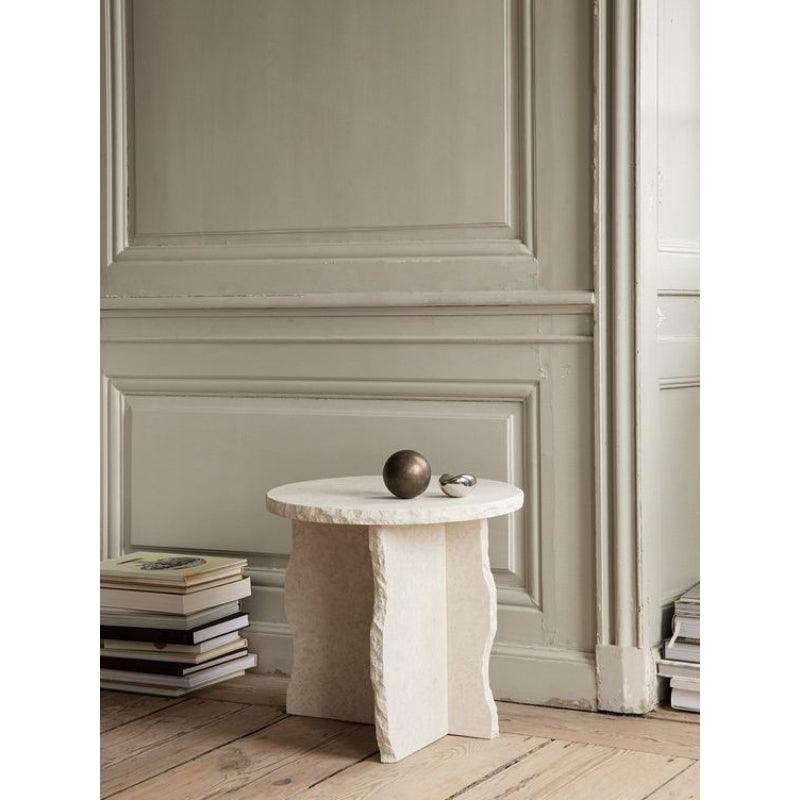 Classic Elegant Stone Marble Side Table - 50x50 cm - Off-White By Alhome - 110110156 Accent & End Tables| Alhome