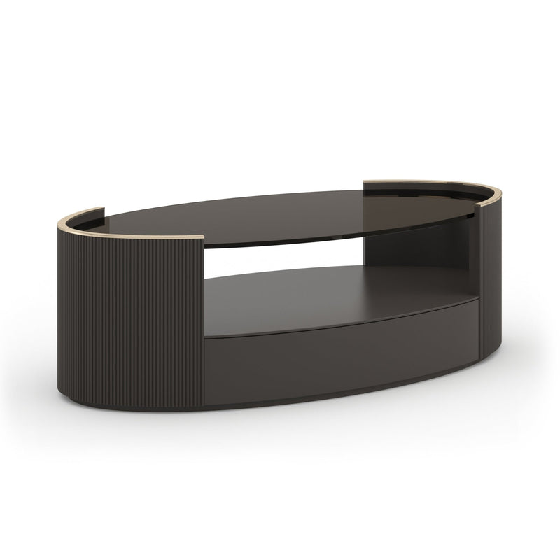 Classic - Love Oval Cocktail Table - Dark Chocolate - Al Rugaib Furniture
