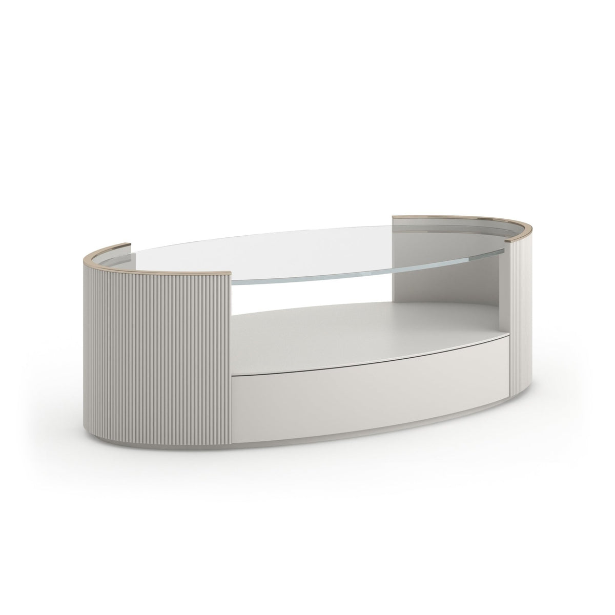Classic - Love Oval Cocktail Table - Matte Pearl Coffee Tables| Caracole
