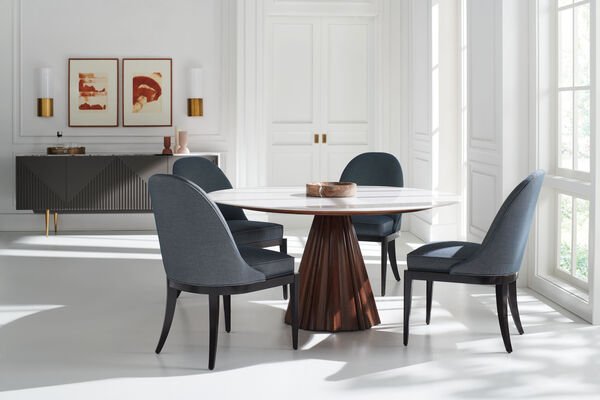 Classic - Natural Choice Side Chair (Blue) Dining Chairs| Caracole