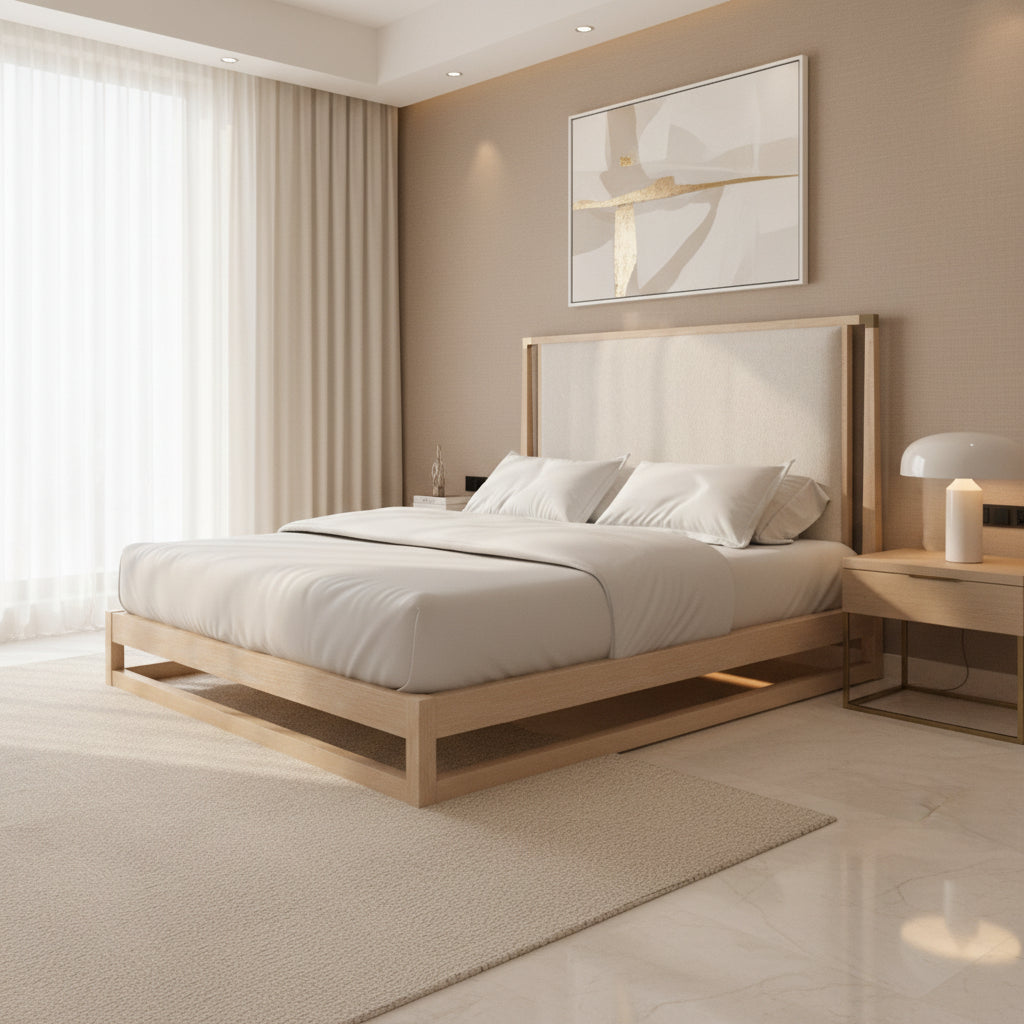Classic - * Pinstripe Uph Bed Light - Kg Beds| Caracole