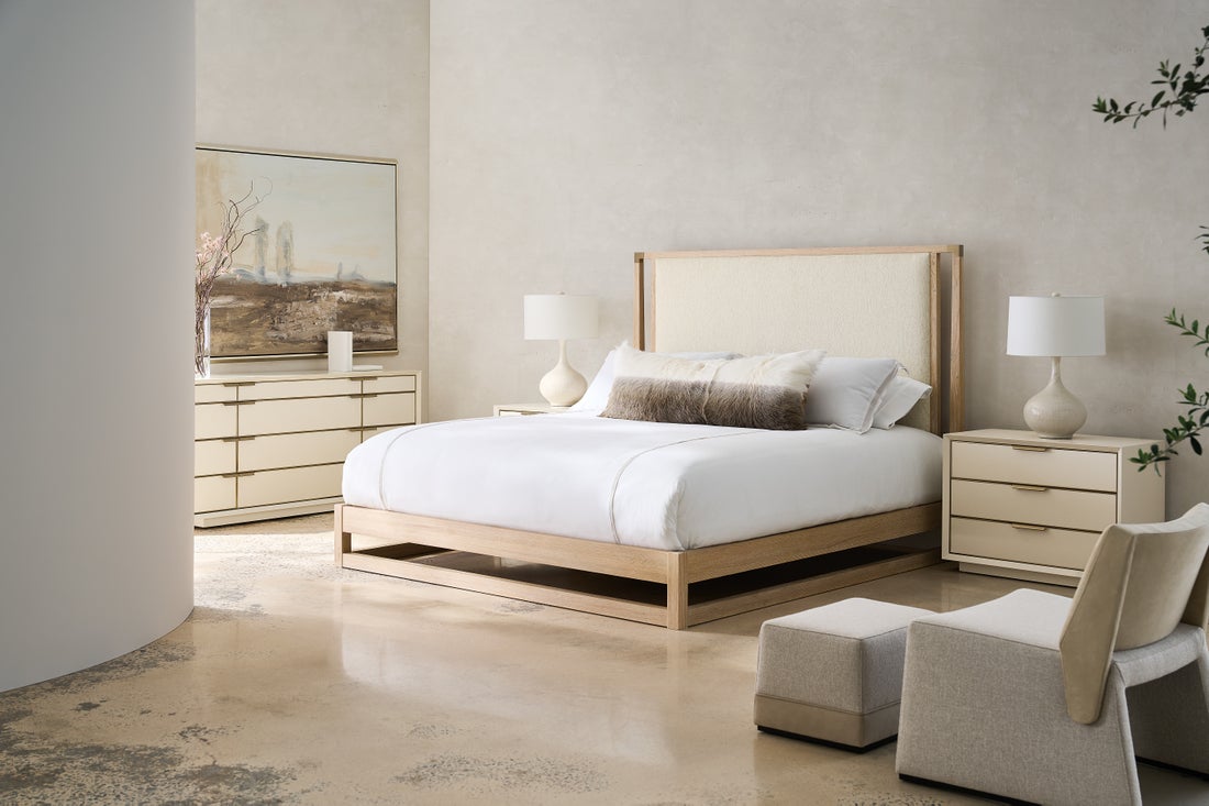 Classic - * Pinstripe Uph Bed Light - Kg Beds| Caracole