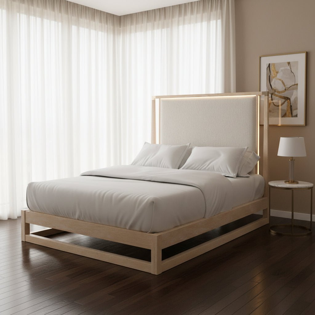 Classic - * Pinstripe Uph Light Bed - Qn Beds| Caracole