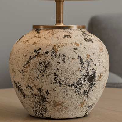 Classic Table Lamp with Beige Pyramid Shade - Al Rugaib Furniture