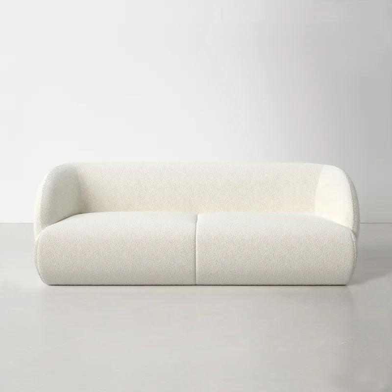 Classic White Boucle 2 - Seater Sofa Swedish Wood By Alhome - Al Rugaib Furniture