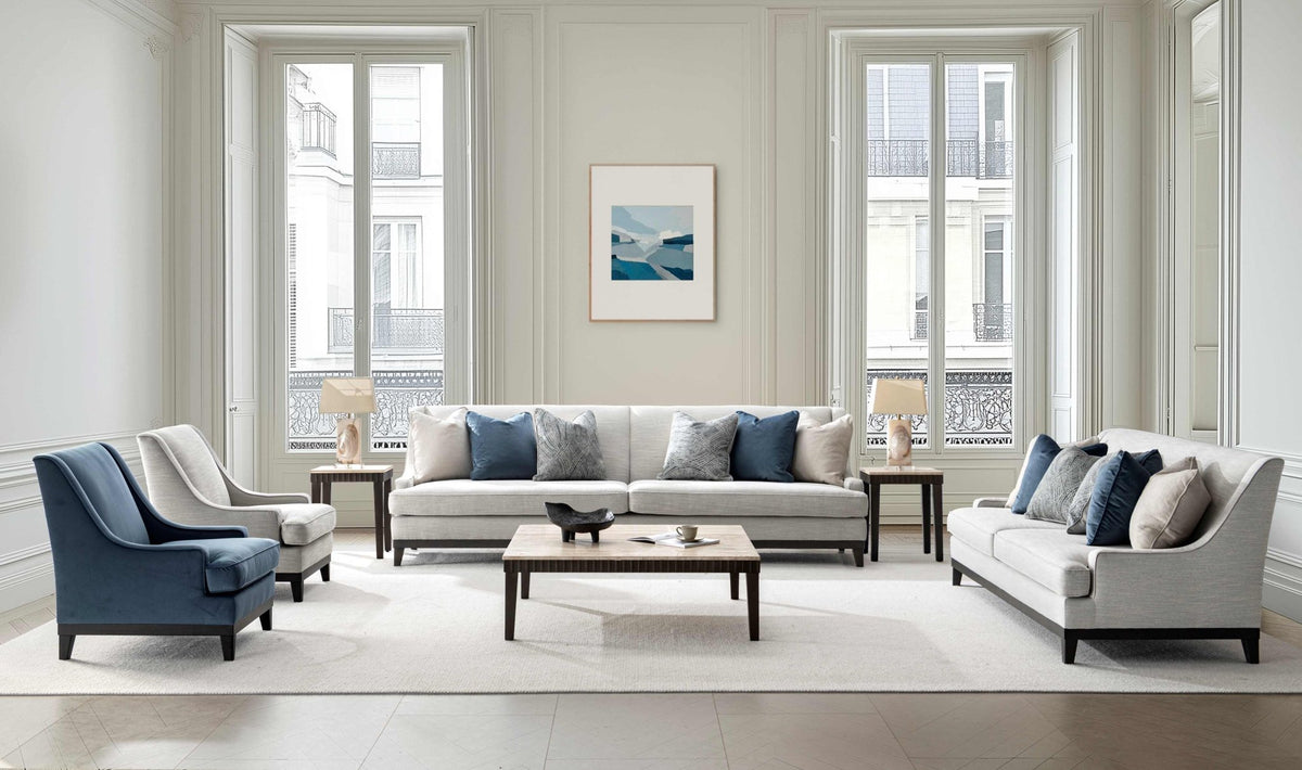 Classy By Noha Albabtain Blue Arm Chair Chairs| Roots Furniture