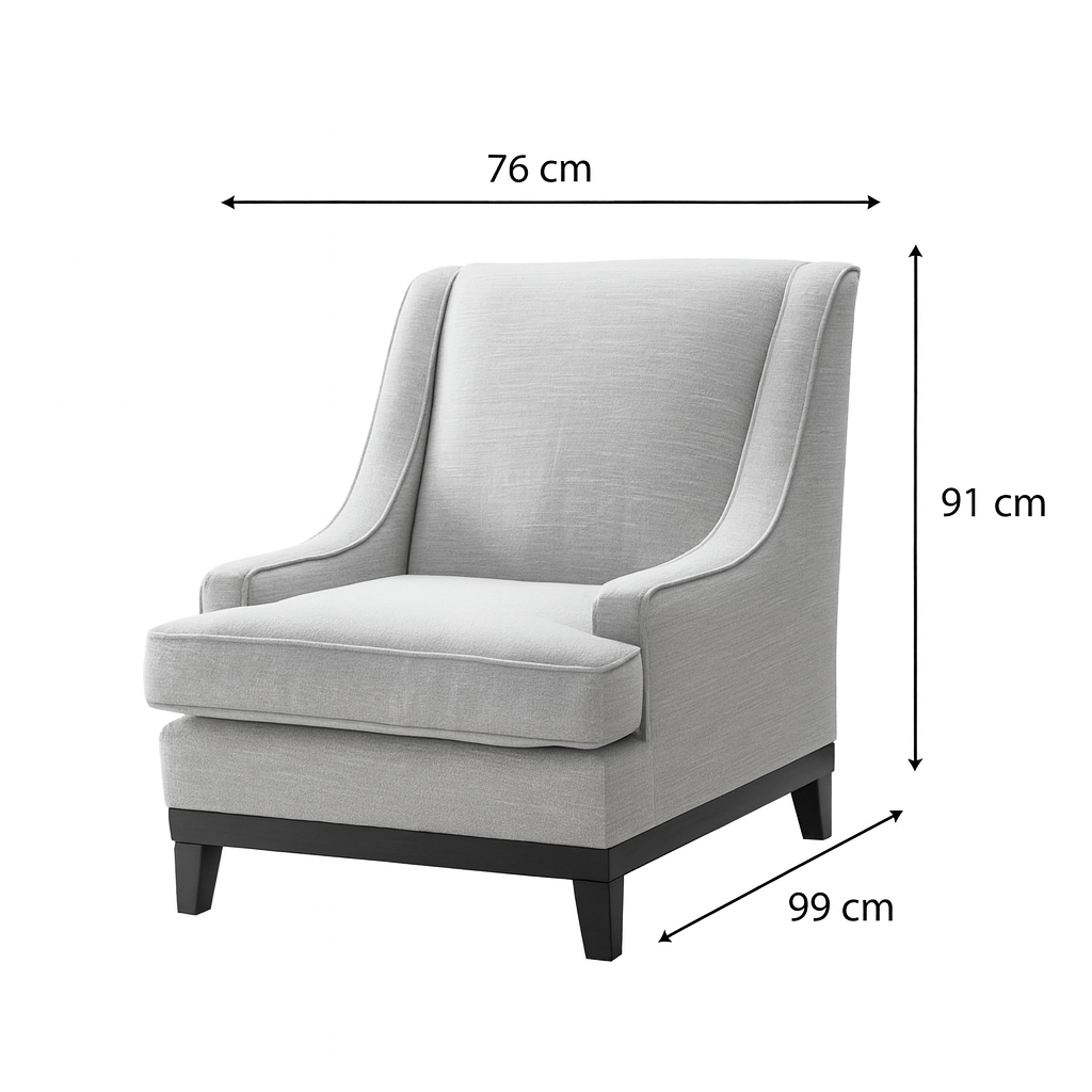 Classy By Noha Albabtain Blue Arm Chair Chairs| Roots Furniture
