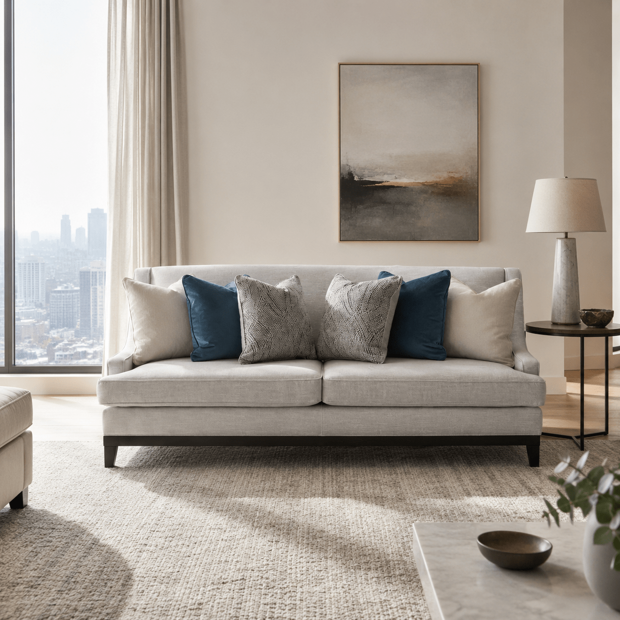 Classy By Noha Albabtain Blue Sofa Sofas & Loveseats| Roots Furniture