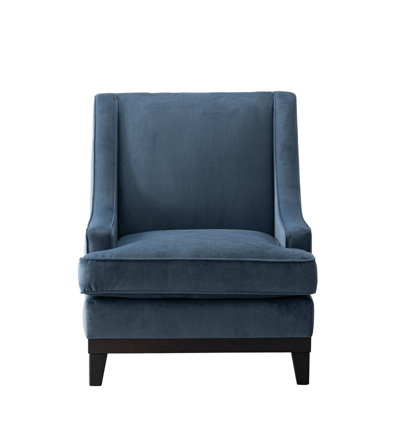 Classy By Noha Albabtain Blue Velvet Chair - Al Rugaib Furniture